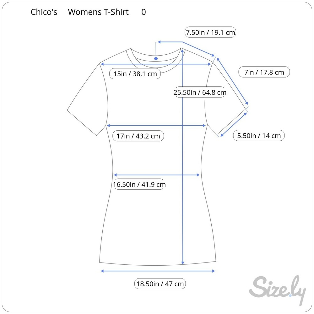 Chico's The Ultimate Tee Womens Short Sleeve T-Shirt Top Size 0 Blue Cotton - Picture 11 of 12